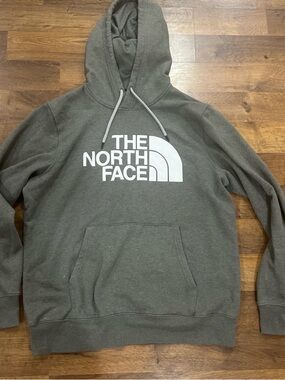 The North Face Grey Pullover Hoodie with White Logo